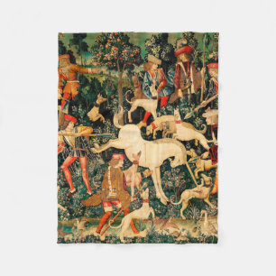 Manta Polar Clásico medieval de Tapestries de Unicornio defien