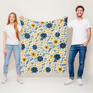 Manta Polar Clásico patrón de arte floral étnico-mediterráneo