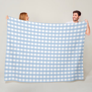 Manta Polar Clásico patrón de cuadros azul y blanco gingham
