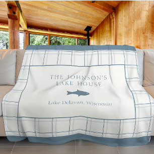 Manta Polar Clásico personalizable de cuadros Casa del Lago Az