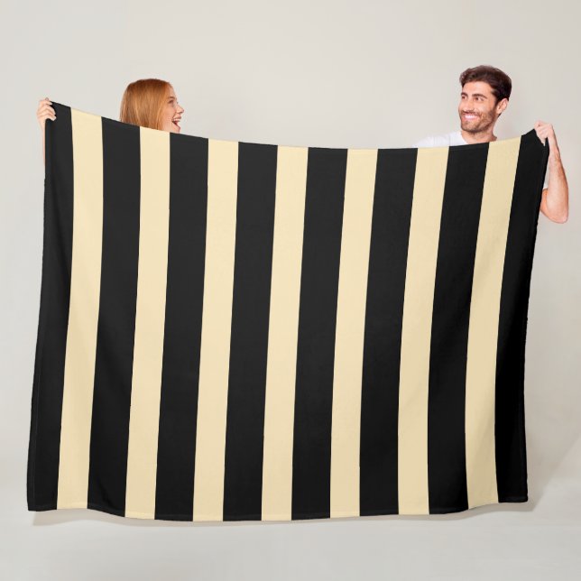 Manta Polar Classic Black and Golden Blonde Vertical Striped (In situ)