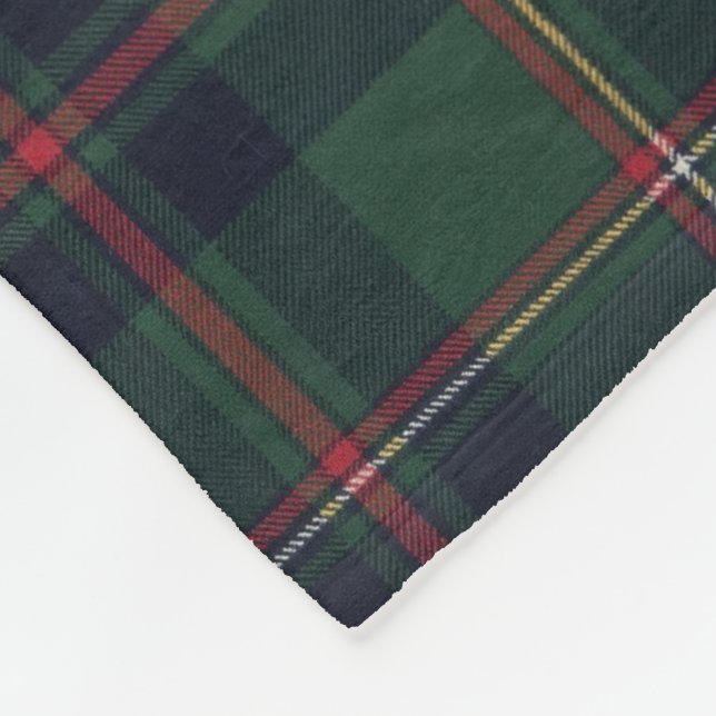 Manta Polar Classic Dark Blue Red Green Plaid Pattern (Esquina)