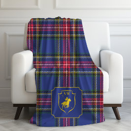 Manta Polar Classic Monogrammed Polo Equestrian Tartan Plaid 