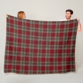 Manta Polar Classy Vintage Red Green Textured Tartan Plaid