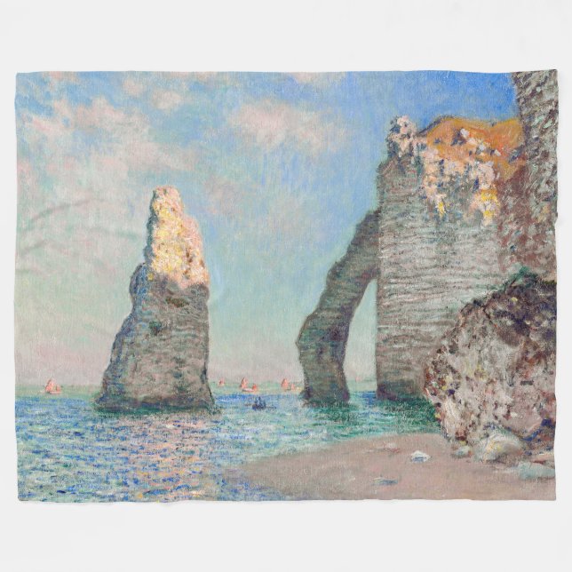 Manta Polar Claude Monet - Acantilados en Etretat (Frente (Horizontal))