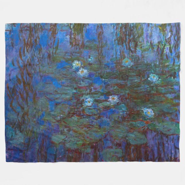 Manta Polar Claude Monet - Blue Water Lilies (Frente (Horizontal))