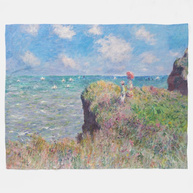 Manta Polar Claude Monet - Camino acantilado en Pourville (Frente (Horizontal))