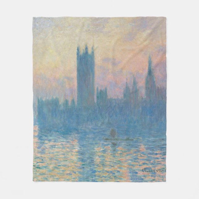 Manta Polar Claude Monet - Casas del Parlamento (Anverso)