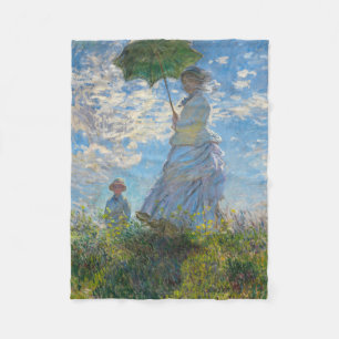 Manta Polar Claude Monet - El paseo, mujer con sombrilla