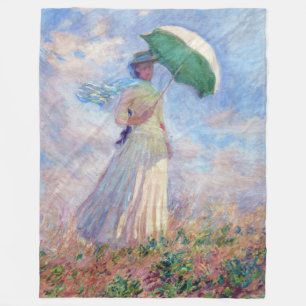Manta Polar Claude Monet - Mujer con Parasol a la derecha