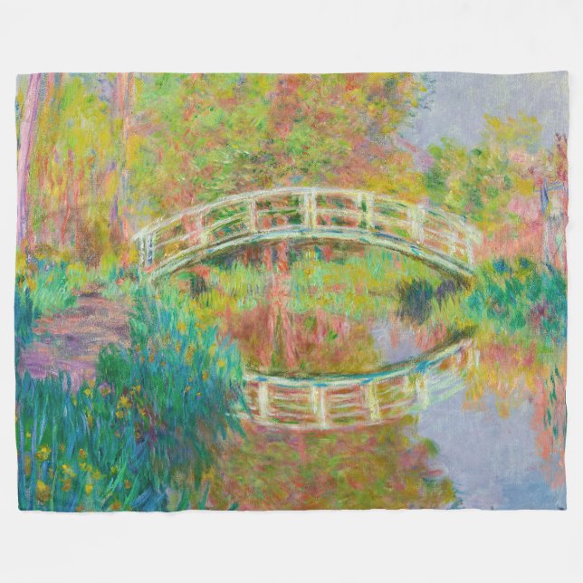 Manta Polar Claude Monet - Puente de futbol japonés, Giverny (Frente (Horizontal))