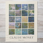 Manta Polar Claude Monet Water Lilies<br><div class="desc">Una manta llena de cuadros de paisaje floral vintage de Claude Monet Water Lilies.</div>