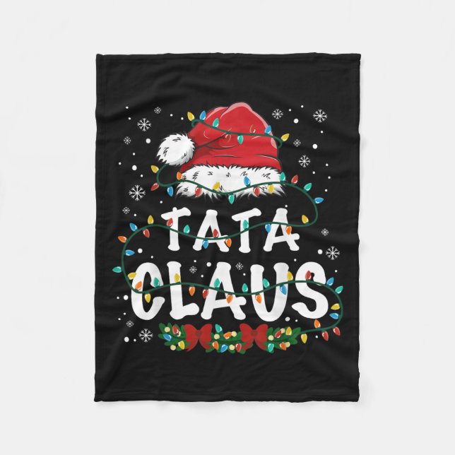 Manta Polar Claus Funny Christmas Lights Pajama Family Matchin (Anverso)