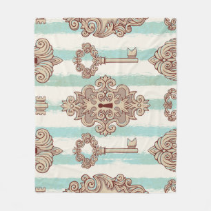 Manta Polar Claves de época, cerraduras: patrón de mano libre.