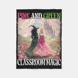 Manta Polar Clé Rosa Y Verde Magnífica Bruja Halloween Teache