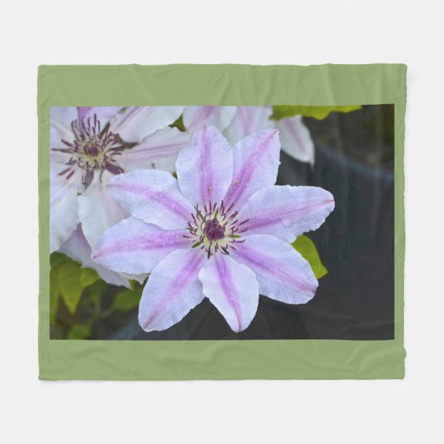 Manta Polar Clematis Morado Y Blanco (Frente (Horizontal))