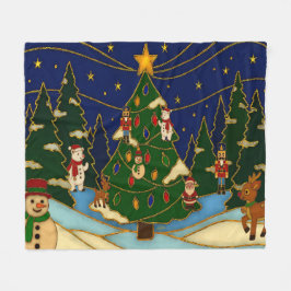 Manta Polar Cloisonne Art Whimsical Forest Classic Christmas 