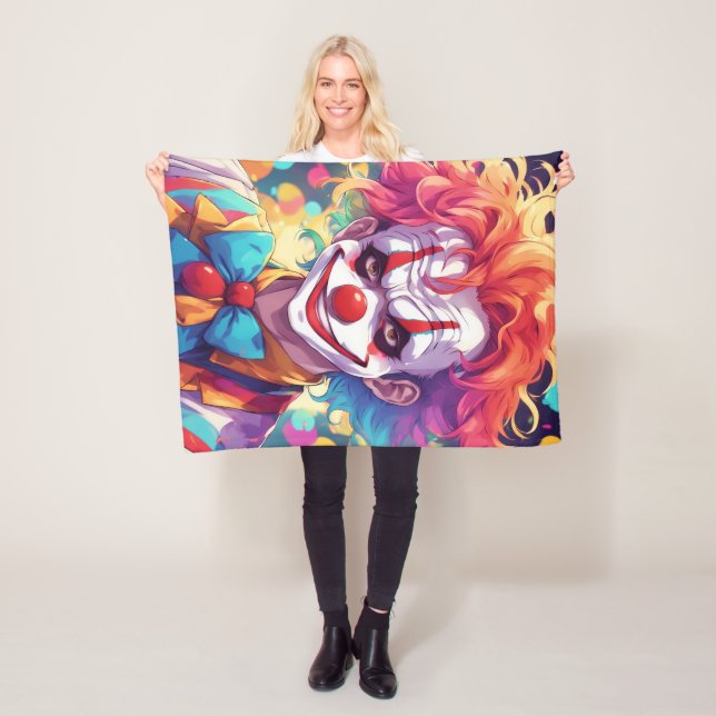 Manta Polar Clown Fleece Blanket, 30 "x40" (In situ)