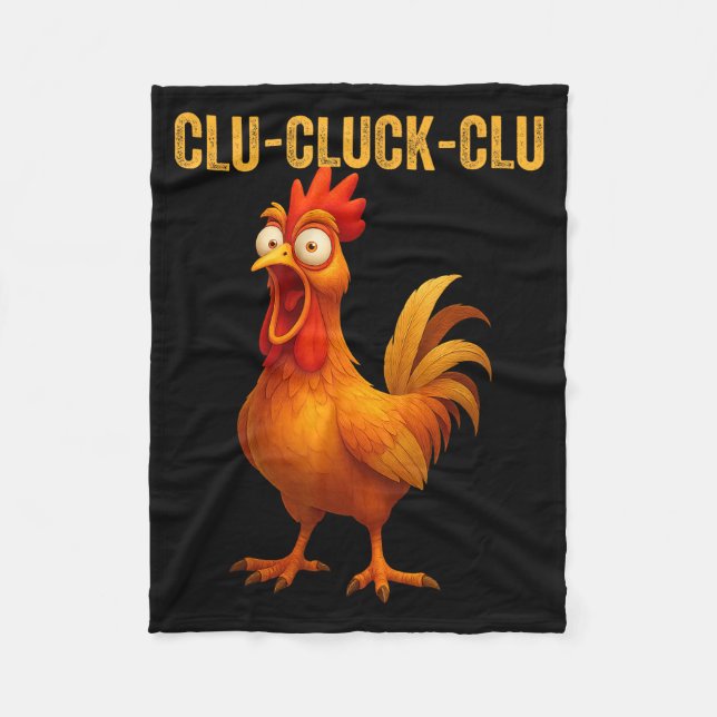 Manta Polar Clu-cluck-clu Funny Rooster Chicken Hilarious Farm (Anverso)