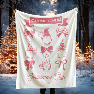 Manta Polar Club de Navidades Coquette Gnome Lovers - Rosa   B