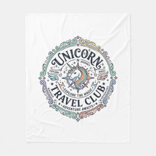 Manta Polar Club de Viajes Unicornio Diseño Original Zazzle_1