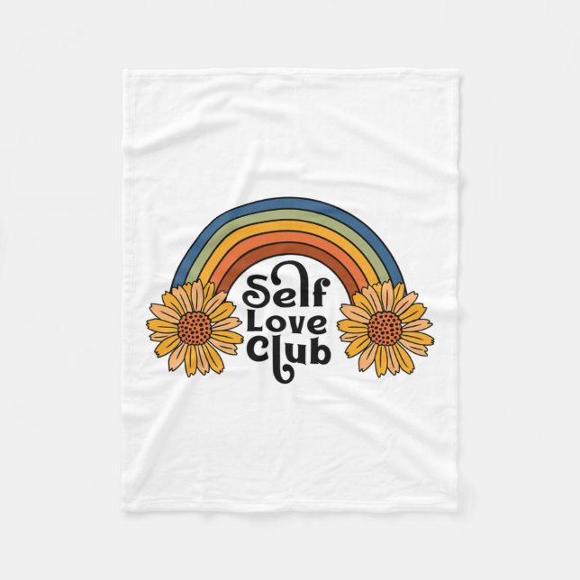 Manta Polar Club Retro Self Love Sunflower Rainbow Mental Heat (Anverso)
