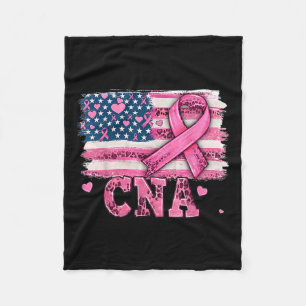 Manta Polar Cna Enfermera Bandera Americana Cinta Rosa Cáncer 