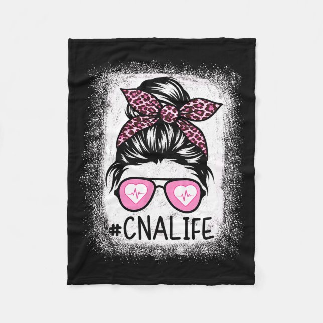 Manta Polar Cna Nurse Life Bleached Shirts Nk Leopard Messy Bu (Anverso)