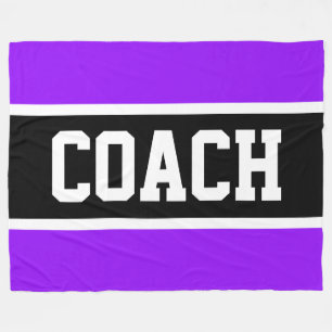 Manta Polar COACH Negro Púrpura Blanco Atletismo Rayas Negrita