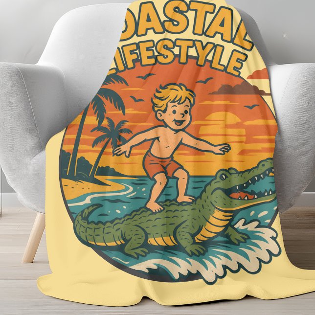 Manta Polar Coastal Gator Alligator Surfing | Retro Surf Beach (Subido por el creador)