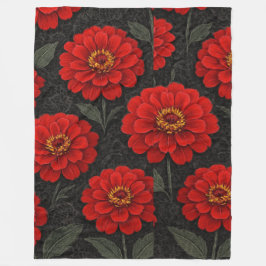 Manta Polar cobertor  Flores de Zínnia em artes