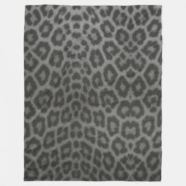 Manta Polar Cobertor  Textura de Pele de Leopardo  (Anverso)