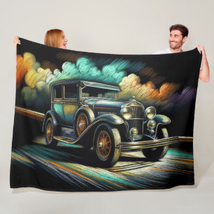 Manta Polar Coche de antigüedades negras del Pastel duro