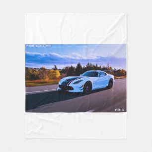 Manta Polar coche deportivo blanco Fleece Blanket