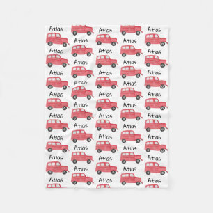 Manta Polar Coche Personalizado Baby Boy Red Jeep