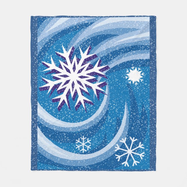 Manta Polar Cochitos de nieve en el viento - (Anverso)