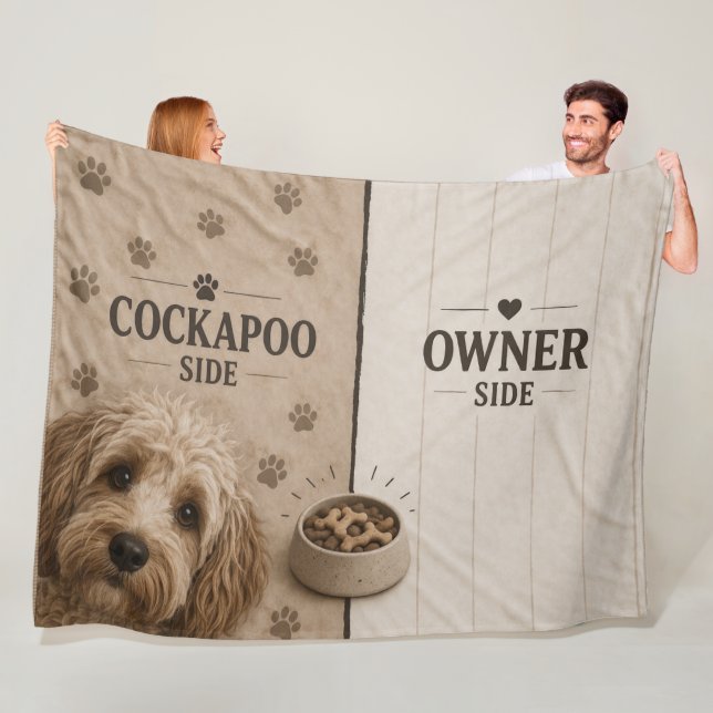 Manta Polar Cockapoo Owner Side Blanket Funny Dog Lover Gift (In situ)