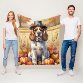 Manta Polar Cocker Spaniel En Otoño Deja El Arte De Acción De 