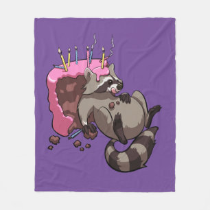Manta Polar Codicioso mapache lleno de Personalizado de pastel