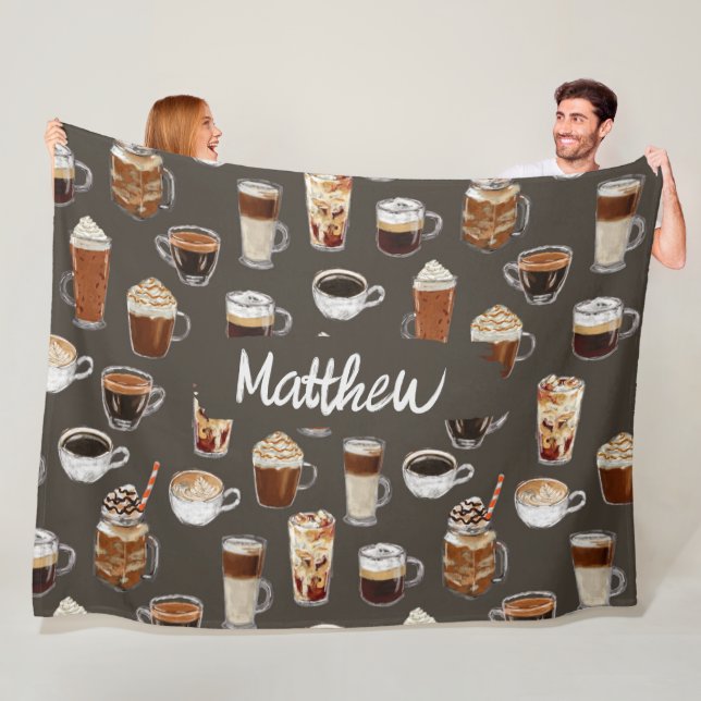 Manta Polar Coffe Lover Cosy Name Blanket (In situ)