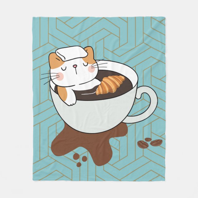 Manta Polar Coffee Cat Spa (Anverso)
