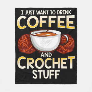 Manta Polar Coffee Crochet Y Camiseta Con Tejido De Tejido De