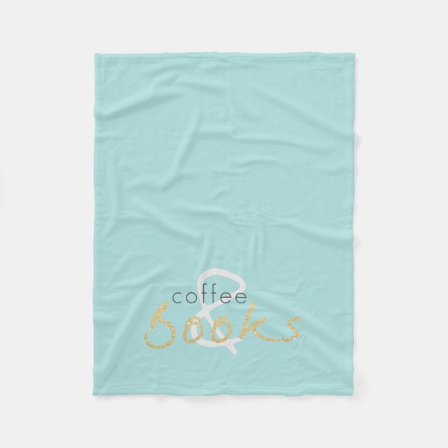 Manta Polar Coffee de espuma de oro y books Fleece Blanket (Anverso)