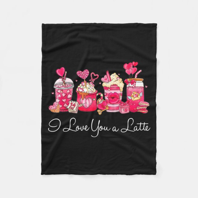 Manta Polar Coffee Valentine Shirt I Love You A Latte  (Anverso)