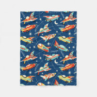 Cohetes Retro Space Coches Blue Personalized Name
