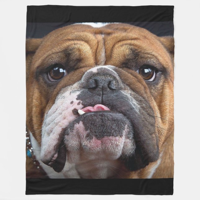 Manta Polar Cojín decorativo de Bulldog inglés (Anverso)