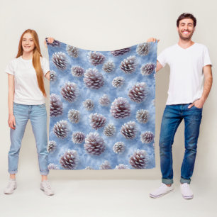 Manta Polar Cojín decorativo de patrón de pineconas azules esc