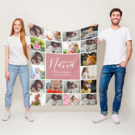 Manta Polar Colage de 20 Fotos Personalizadas Ama Tía Nana