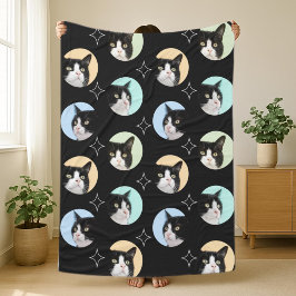 Manta Polar Colage de 4 fotos personalizadas de gato perro mas
