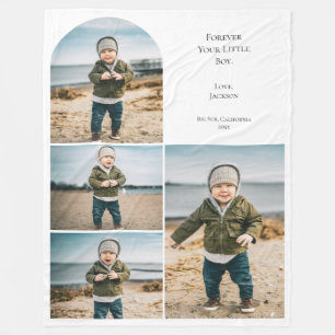 Manta Polar Colage de 4 Fotos Personalizado Moderno Recuerdo p
